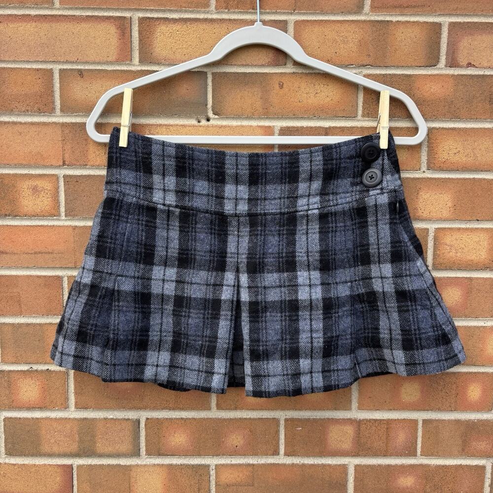 Y2K American Eagle Outfitters Womens Size 2 Wool Blend Lined Mini Pleated Skirt